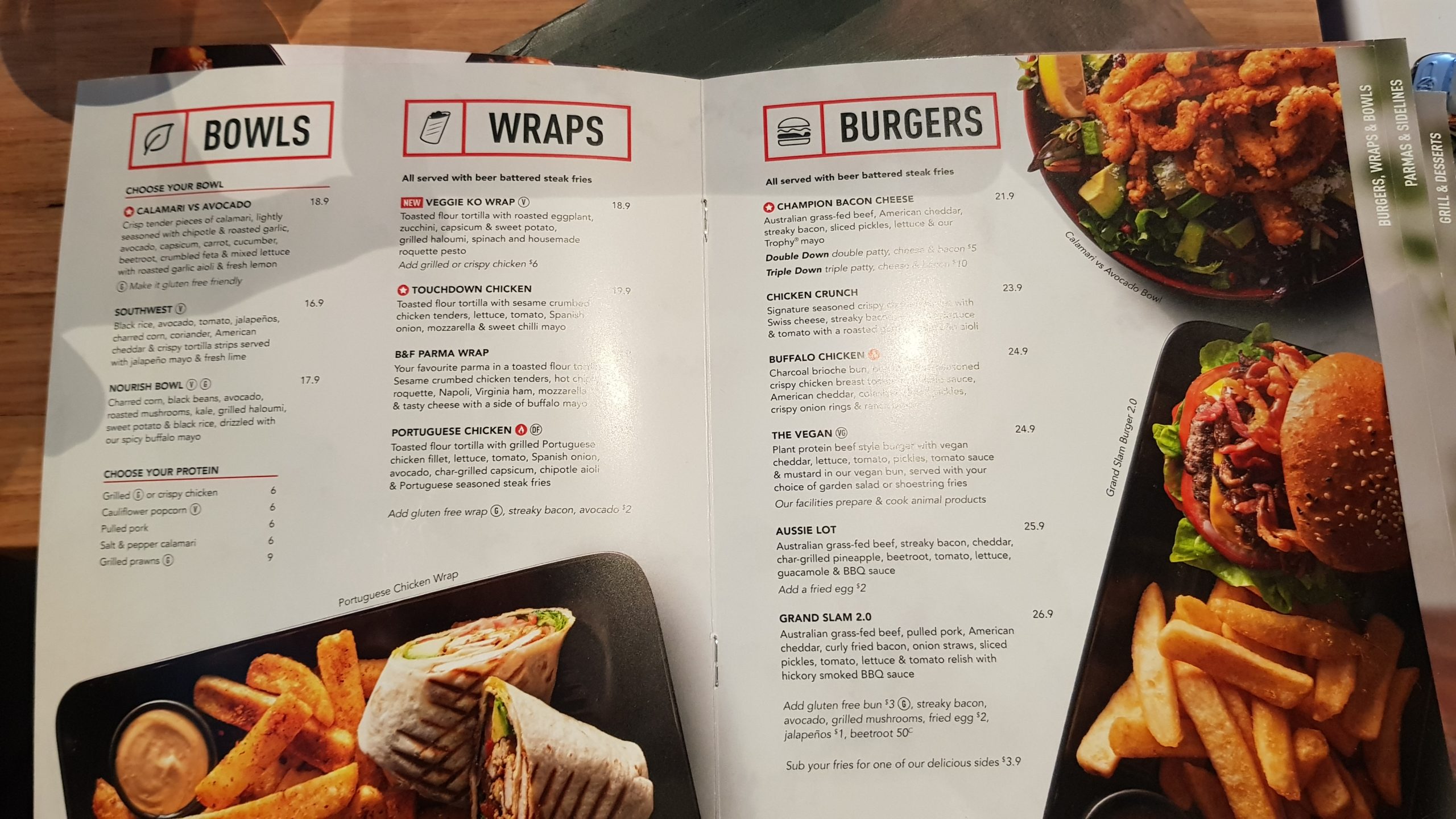 Sporting Globe Bowls, Wraps and Burgers