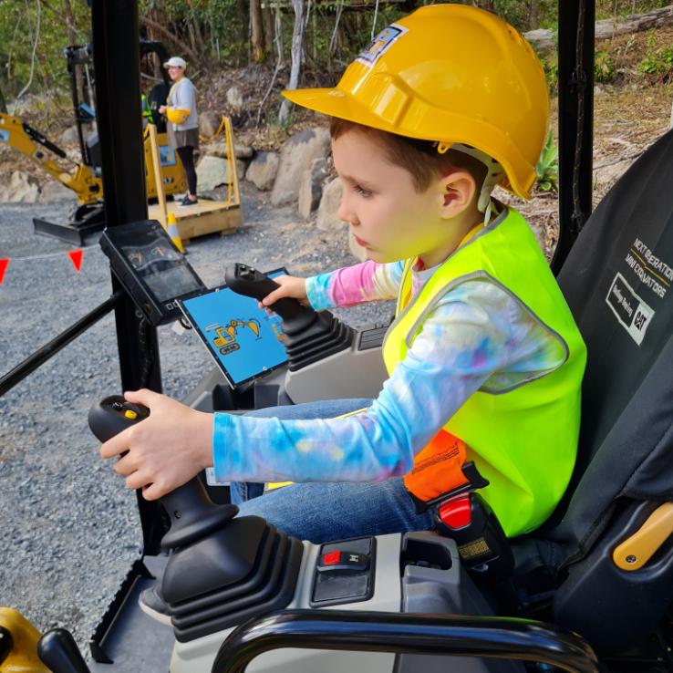 Kids drive diggers
